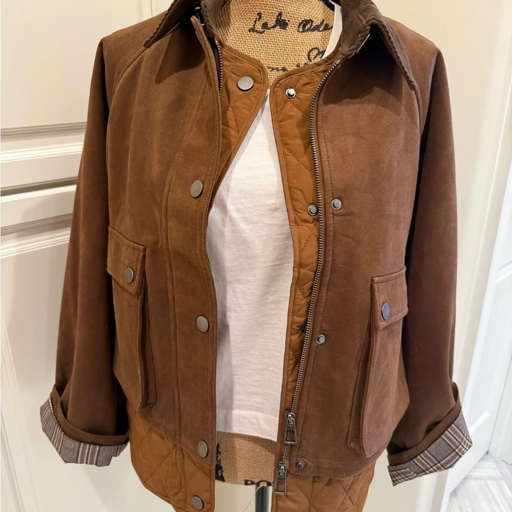 Faux Suede Two-ferJacket by Anthropologie - Picture 6 of 7